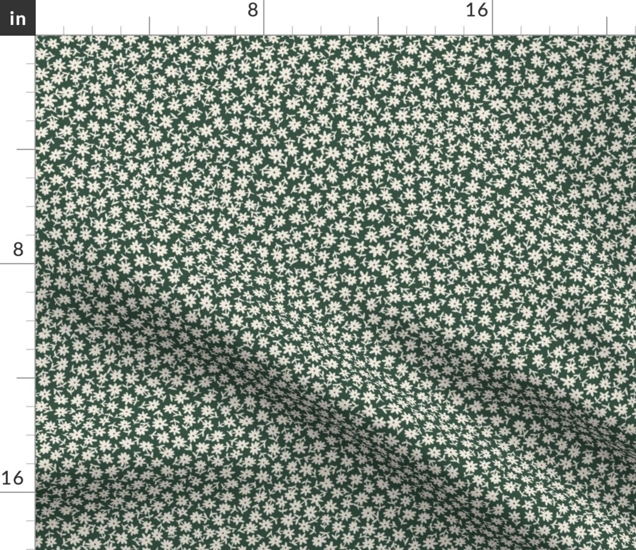 Cottagecore Small Flowers Garden Farmhouse Rustic Prairie Cottage Floral Small Flowers Feminine Floral Girls Room Nursery Green Quilting Custom Printed Fabric by Spoonflower Various Fabrics by the Yard or Fat Quarter